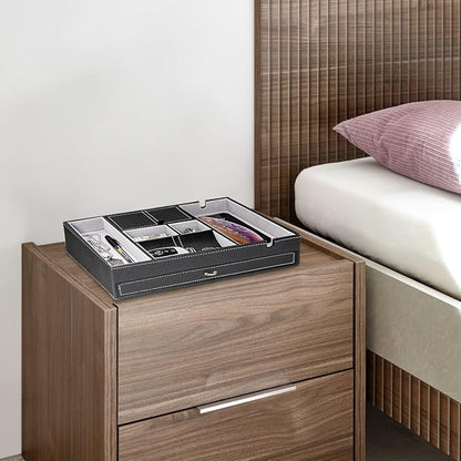 Baoyun Valet Tray for Men, 2 Layers Nightstand Organizers for Men and Women - Image 3