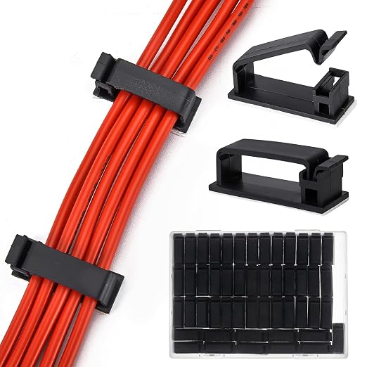 50Pcs Self Adhesive Cable Management Clips, Cable Organizers Wire Clips Cord by MOOCY