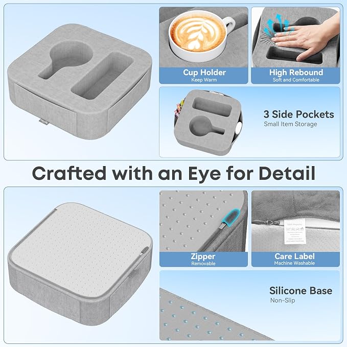 Couch Cup Holder Pillow, Couch Caddy - Image 3