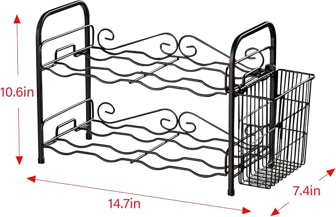 Wine Rack, 2-Tier 8 Bottles Wine Racks - Image 2