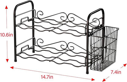 Wine Rack, 2-Tier 8 Bottles Wine Racks - Image 2