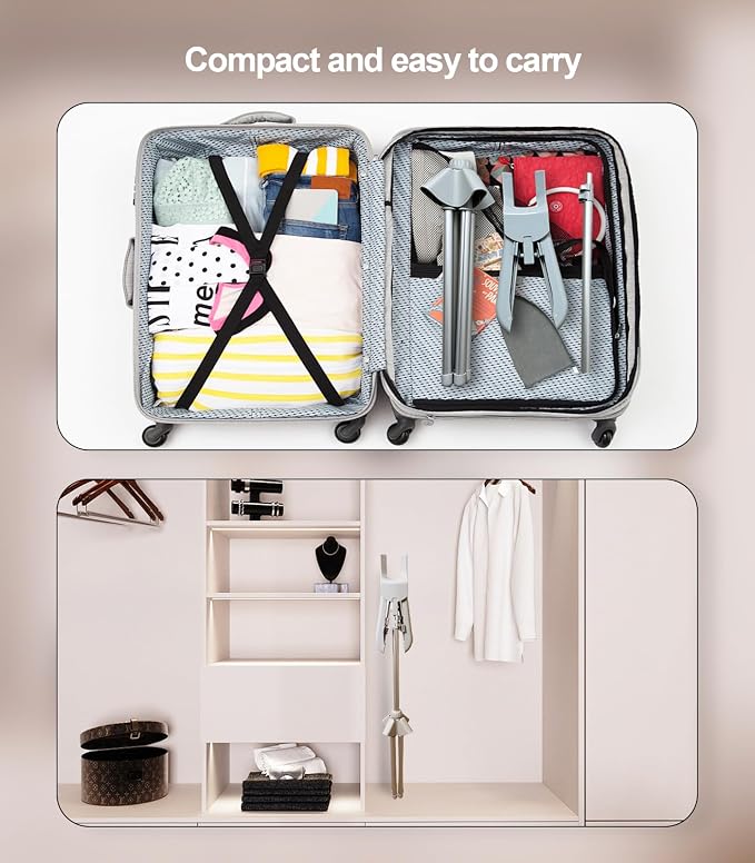 Garment Steamer Hanger with Ironing Glove, Portable Steamer Rack - Image 4