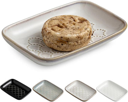 Gomakren Soap Dish for Shower, Christmas Ceramic Soap Dishes for Bar Soap Sponge by Gomakren