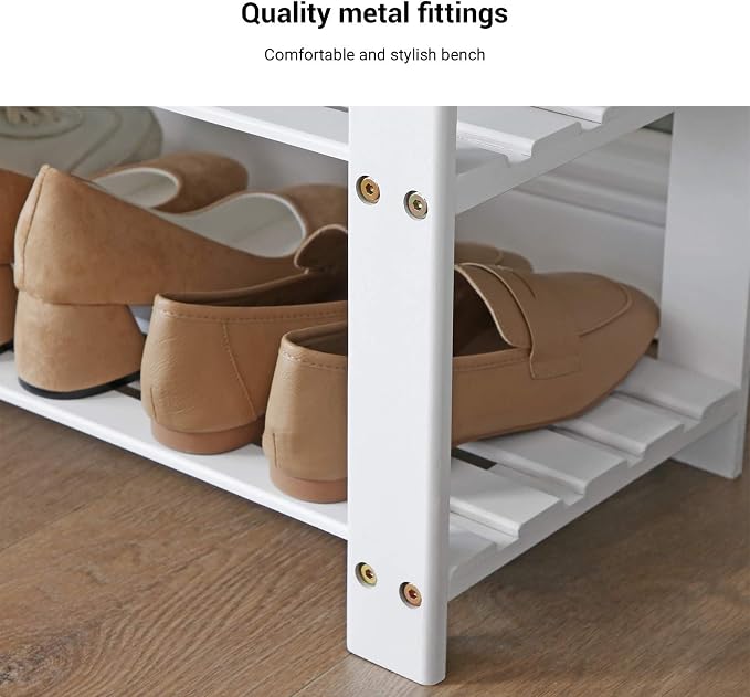 SONGMICS Bamboo Shoe Bench, 3-Tier Shoe Rack Organizer - Image 6