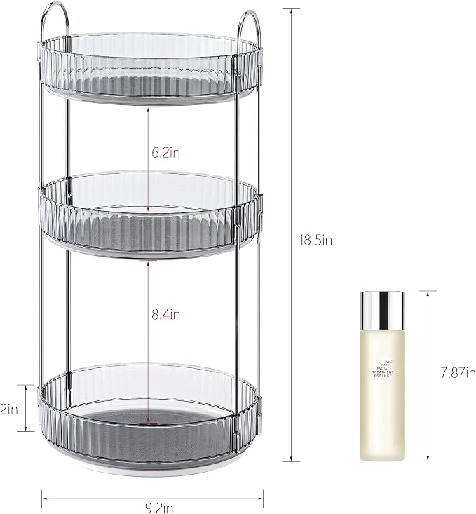 360° Rotating Makeup Organizer, Bathroom Make Up Spinning Holder Rack, Large - Image 4