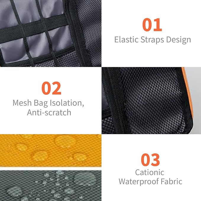 Lcsmaokin Electronics Travel Organizer, Portable Waterproof Electronic Travel - Image 3