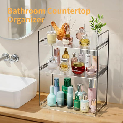 NPPLUS 3 Tier Bathroom Counter Organizer Matte Black+Clear Acrylic Vanity | - Image 4