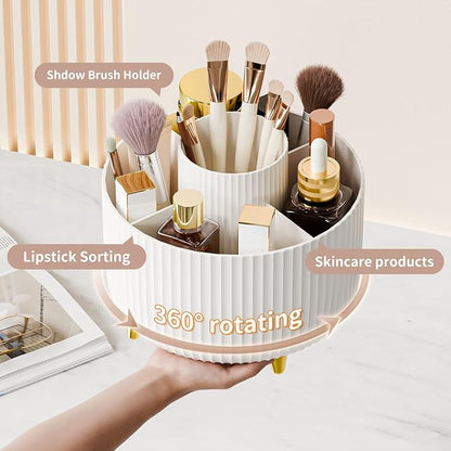 360° Rotating Desktop Women Brush Holder Organizer, Makeup Organizers Countertop - Image 2