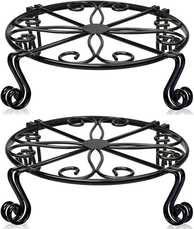 2 Pack 12"x3.1" Black Plant Stand by Autopromake