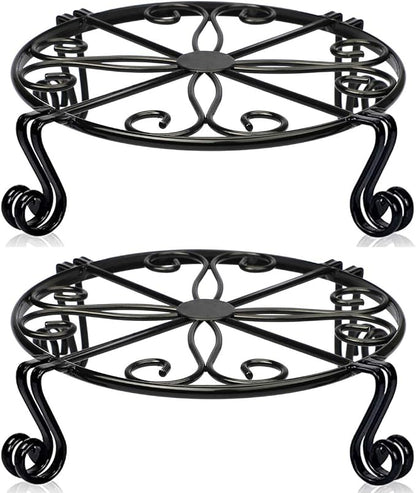 2 Pack 12"x3.1" Black Plant Stand by Autopromake