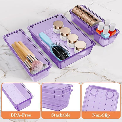25 PCS Plastic Drawer Organizer Set, 4-Size Versatile Organizer Trays & storage - Image 3