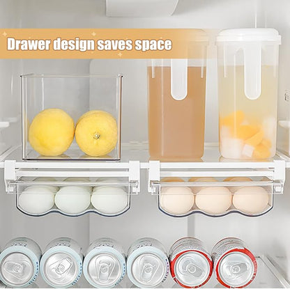 Egg Holder For Refrigerator，Mini Fridge Drawer Organizer Egg Storage Bin Clear - Image 5
