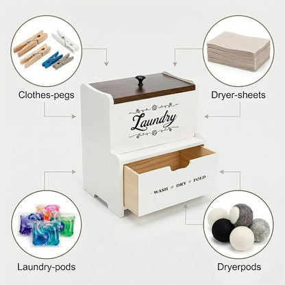 Goaste Dryer Sheet Holder with Drawer, Wood Dryer Sheet Dispenser with Lid - Image 5