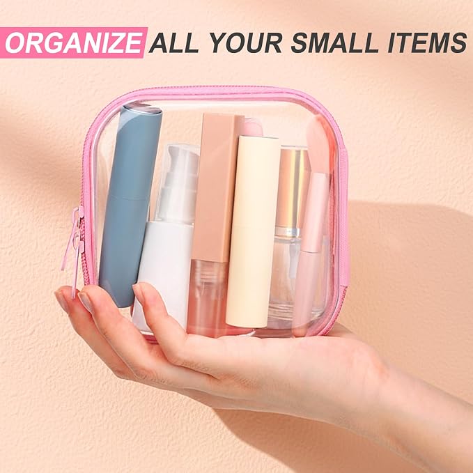 Sanwuta 6 Pcs Clear Hard Zipper Case Hard Plastic Zipper Pouches Transparent - Image 6