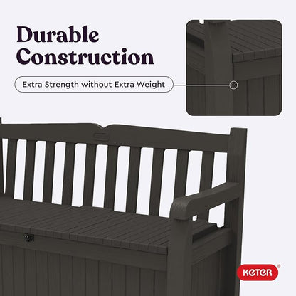 Keter Solana 70 Gallon Storage Bench Deck Box - Image 10