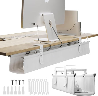 Ascrono Original No Drill Under Desk Cable Management Tray 40.6" by Ascrono