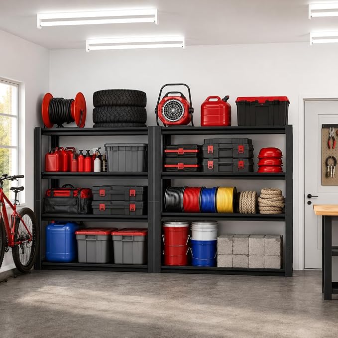 Lightweight Garage Shelving, 2400LBS Metal Storage Shelves - Image 2