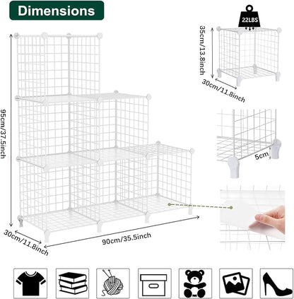 AWTATOS Wire Cube Storage, 6 Cube Closet Organizer Storage Shelf, Portable - Image 3