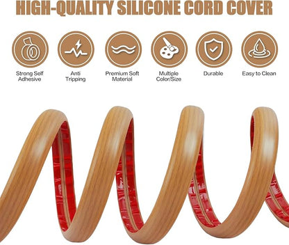 Floor Cord Cover Self Adhesive Cord Hider, 10FT Cable Management, Extension - Image 3