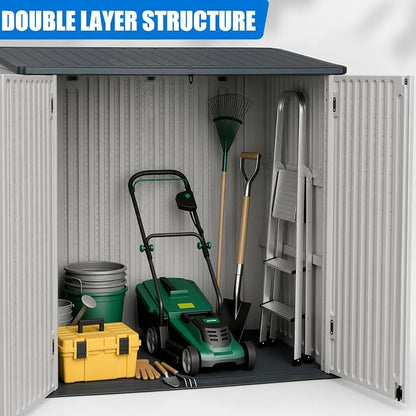 EHHLY Horizontal Resin Storage Shed, 47 Cuft Garden Tool Sheds & Outdoor Storage - Image 8
