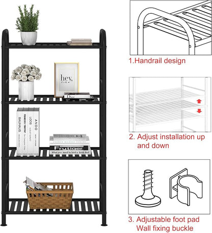 JSB 4-Tier Adjustable Shelving Unit, Heavy Duty Storage Rack Organizer Metal - Image 6