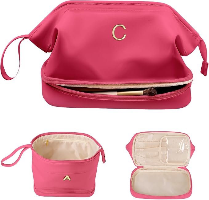 Teen Girl Gifts Trendy Stuff, Initial Large Makeup Bag, Bride To Be Gifts by Vogewood