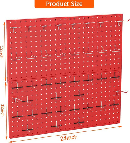 TORACK Metal Pegboard Wall Organizer 24" x 24" or 12" x 48" - Image 3