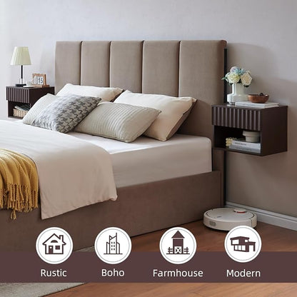 Floating Nightstand with Fluted Drawer - Image 3