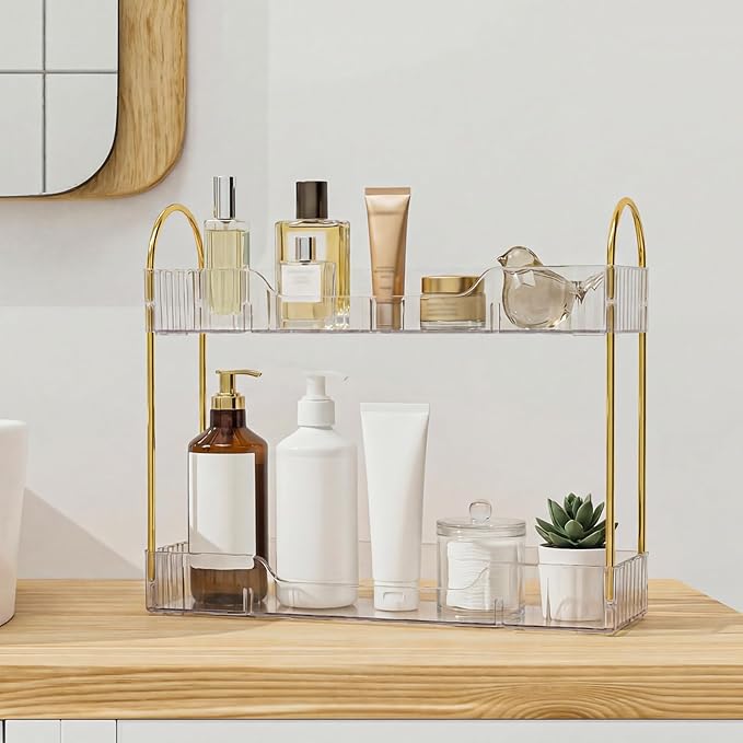 Bathroom Countertop Organizer, 2-Tier Slim Vanity Storage Rack by Unknown