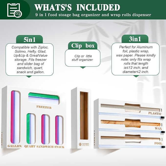 Calmbee 9 in 1 Bamboo Storage Bag Organizer - Image 3