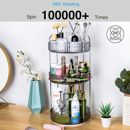 360 Rotating Makeup Organizer, 3 Tier Large Capacity Lazy Susan Bathroom - Image 5