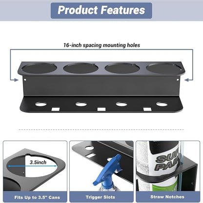 WALMANN Wall Mount Spray Bottle Holder, Metal Spray Can Storage Rack - Image 4