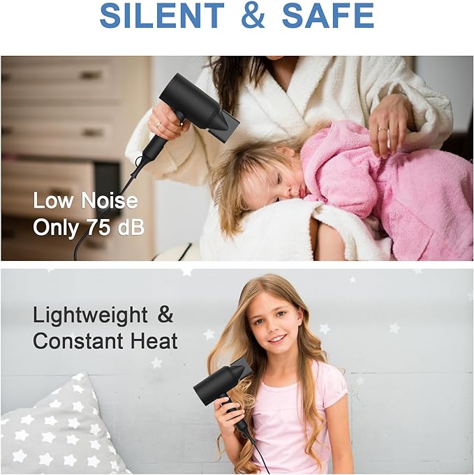 slopehill Professional Ionic Hair Dryer, Powerful 1800W Fast Drying Low Noise - Image 6