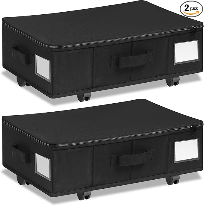 Vincona Under Bed Storage with Wheels, 2 Pack Under Bed Storage Containers with by Vincona