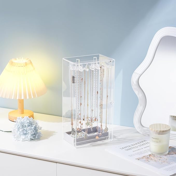 Lolalet Necklace Holder Organizer, Acrylic Jewelry Organizer - Image 2