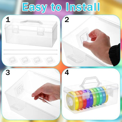 HFYZZ 2 Pack Plastic Ribbon Organizer Container, Christmas Ribbon Spool Holder - Image 4