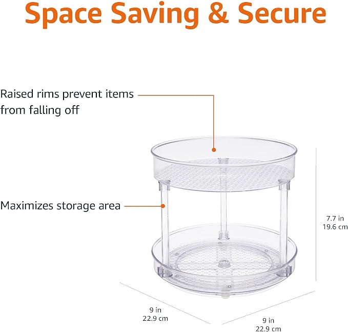 Amazon Basics Lazy Susan Turntable Organizer, 2 Tier - Image 3