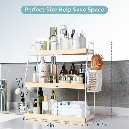 Uneviesyka Bathroom Counter Organizer, 3-Tier Standing Storage Shelf - Image 2