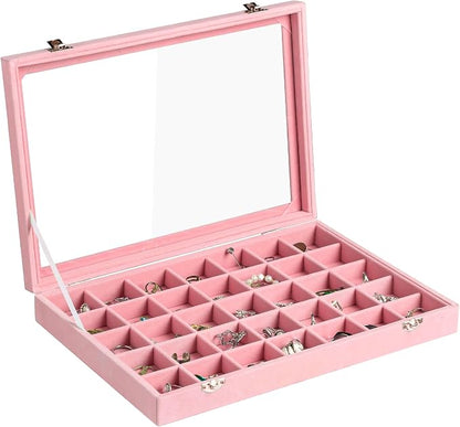 Frebeauty Velvet Jewelry Tray, 35 Grid Jewelry Organizer by Frebeauty