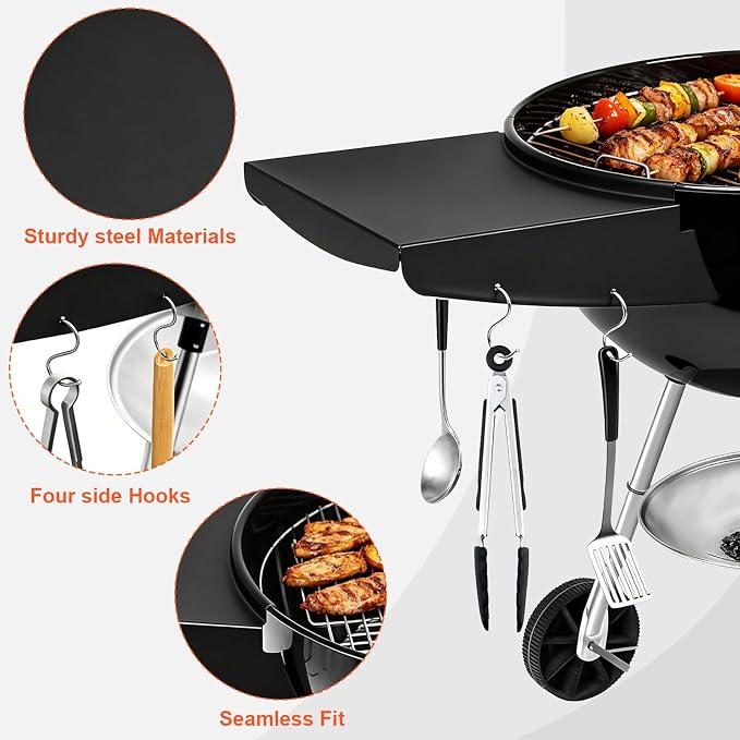 Upgraded Grill Table Shelf for Kettle Grills 22 Inch, Side Table Shelf Replaces - Image 3