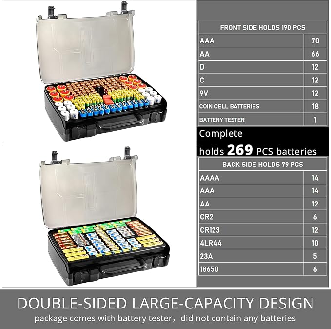 Battery Organizer Storage Holder Box Case - Image 3