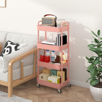 Sywhitta 4-Tier Plastic Rolling Utility Cart - Image 6