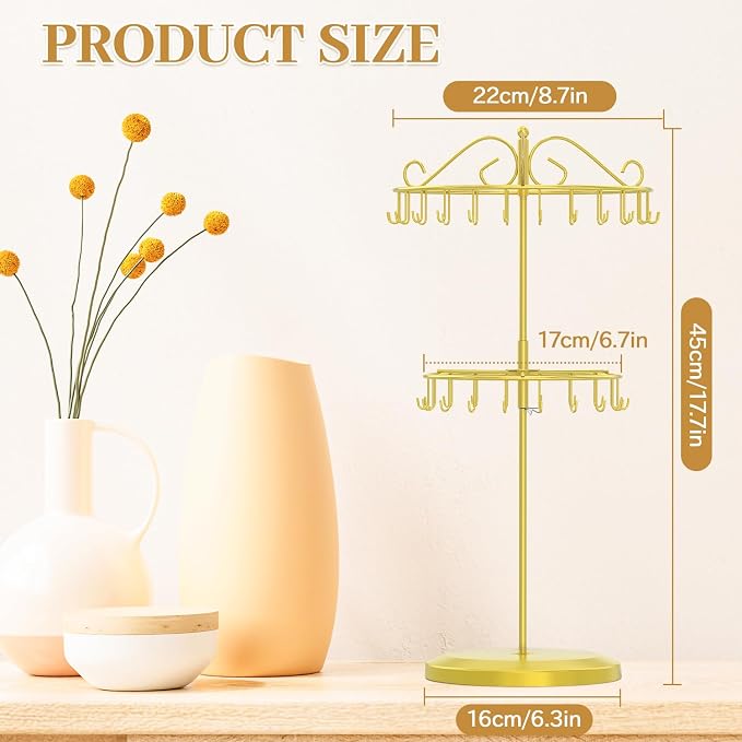 MODOWEY Rotating Necklace Holder Organizer Display Stand - Image 3
