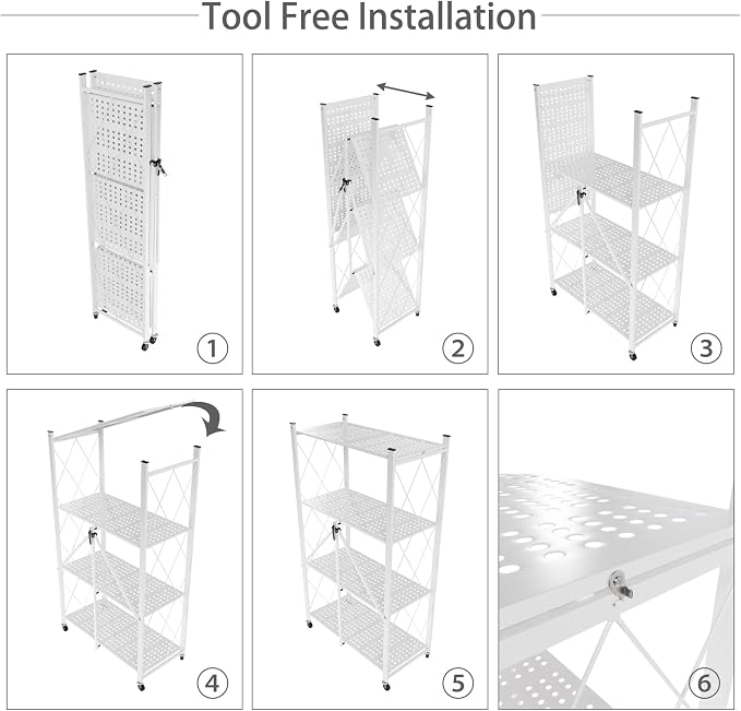 4 Tier Foldable Storage Shelf - Image 7