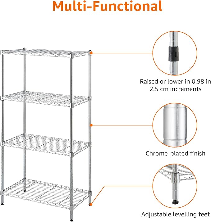 Amazon Basics 4-Shelf Adjustable, Storage Shelving Unit, Steel Organizer Wire - Image 5