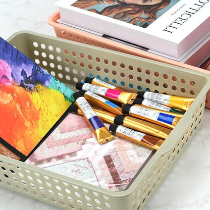 6-Pack Stackable Paper Trays Turn In Trays Classroom Paper Organizer Bins | - Image 5