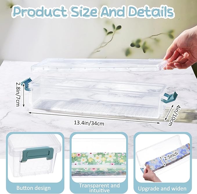 Tioncy 4 Pcs 13 x 4 x 3 in Fabric Strip Case Jelly Cotton Fabric Patchwork Roll - Image 2