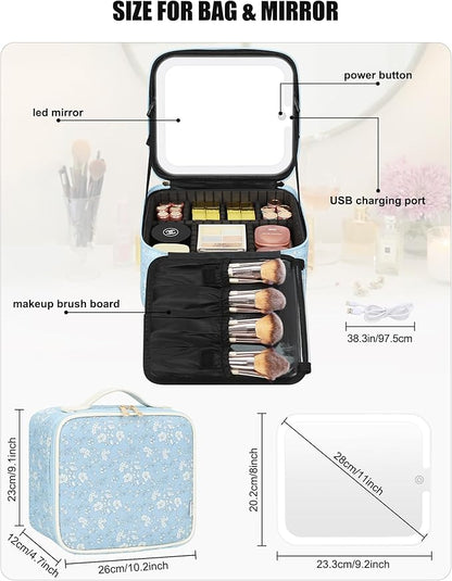 Relavel Travel Makeup Bag with LED Mirror - Image 2