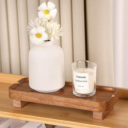 Wood Riser Small Decorative Tray Sink Soap Dish, Vanity Tray Pedestal Stand 8.7 - Image 7