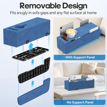 Sofa Armrest Couch Caddy with Cup Holder, Removable Couch Armrest Table Pillow - Image 4